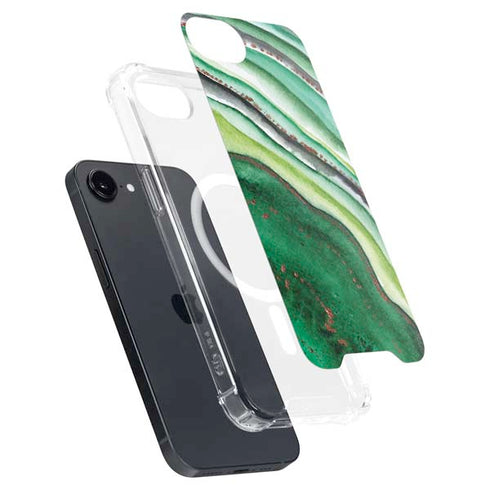 Kiwi Watercolor Geode iPhone 16e MagSafe Case