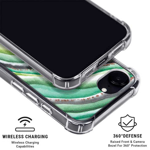 Kiwi Watercolor Geode iPhone 16e MagSafe Case