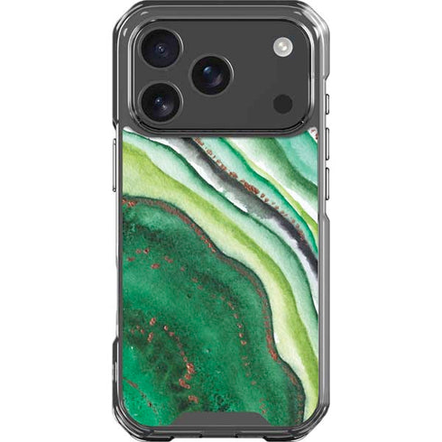 Kiwi Watercolor Geode iPhone 18 Pro Clear Case