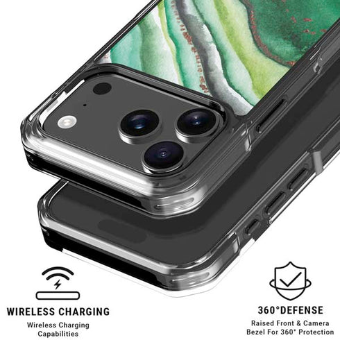 Kiwi Watercolor Geode iPhone 18 Pro Clear Case