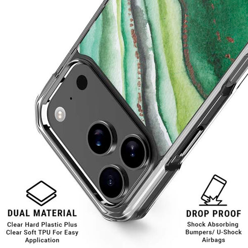 Kiwi Watercolor Geode iPhone 18 Pro Clear Case