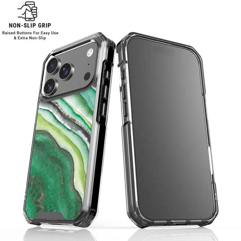 Kiwi Watercolor Geode iPhone 18 Pro Clear Case