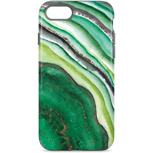 Kiwi Watercolor Geode iPhone Cases