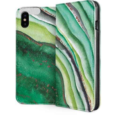 Kiwi Watercolor Geode iPhone 8 Folio Case