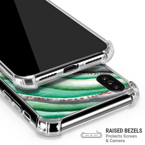 Kiwi Watercolor Geode iPhone X/XS Clear Case
