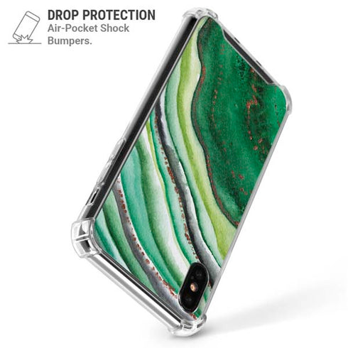Kiwi Watercolor Geode iPhone X/XS Clear Case