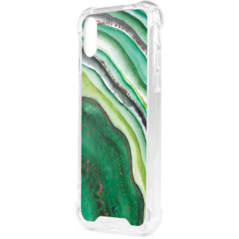 Kiwi Watercolor Geode iPhone XS Clear Case