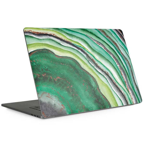 Kiwi Watercolor Geode MacBook Skins