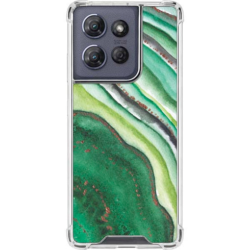 Kiwi Watercolor Geode Moto G Play 5G (2025) Clear Case