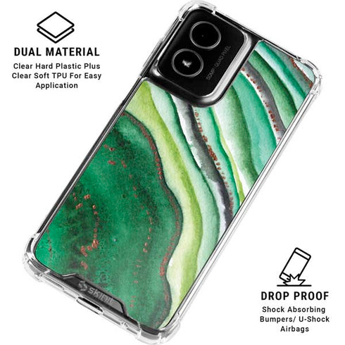 Kiwi Watercolor Geode Moto G Power 5G (2024) Clear Case