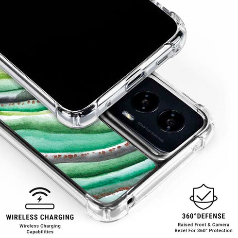 Kiwi Watercolor Geode Moto G Power 5G (2024) Clear Case
