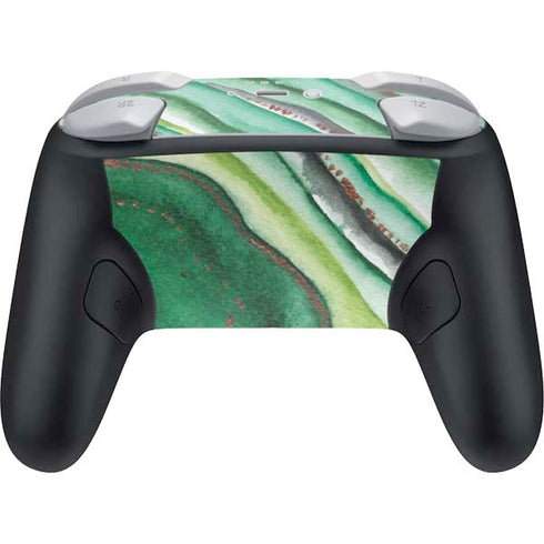 Kiwi Watercolor Geode Nintendo Switch 2 (2025) Pro Controller Skin