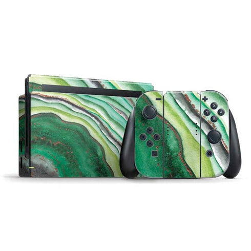 Kiwi Watercolor Geode Nintendo Skins