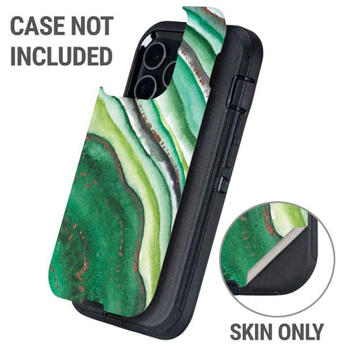 Kiwi Watercolor Geode Otterbox Defender iPhone Skin