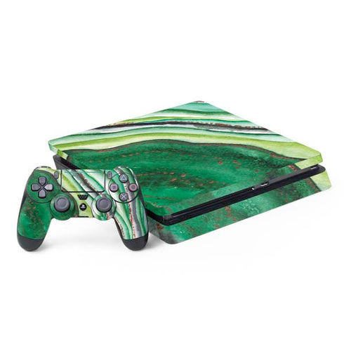 Kiwi Watercolor Geode PlayStation PS4 Skins