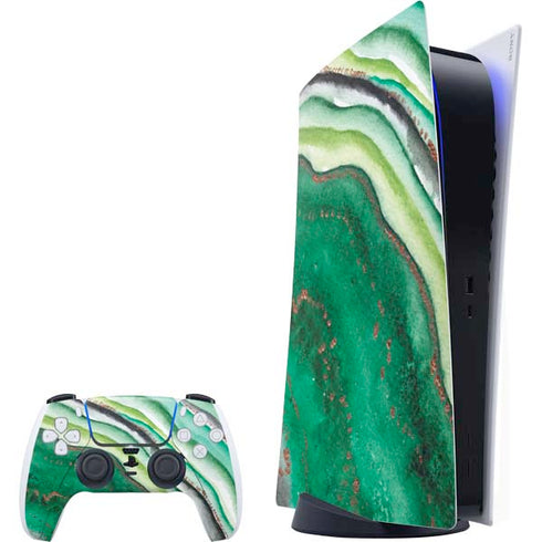 Kiwi Watercolor Geode PlayStation PS5 Skins