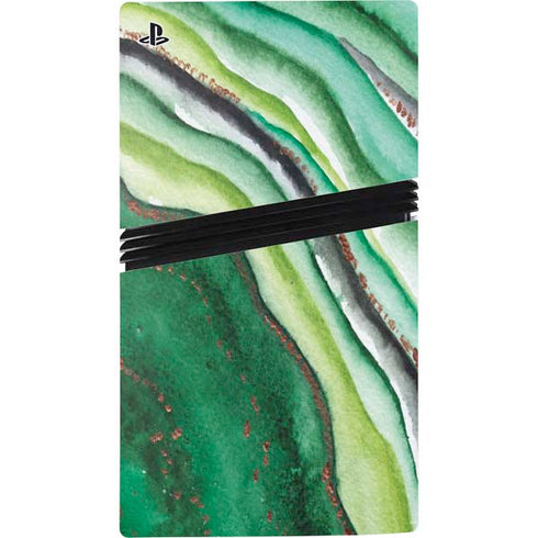 Kiwi Watercolor Geode PS5 Pro Console Skin