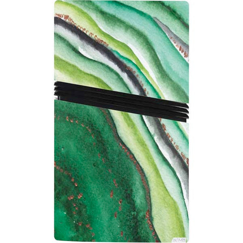Kiwi Watercolor Geode PS5 Pro Console Skin