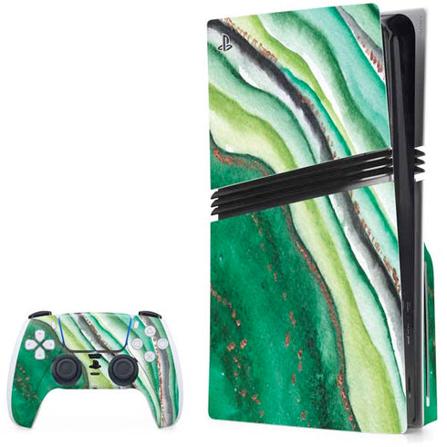 Kiwi Watercolor Geode PlayStation PS5 Skins
