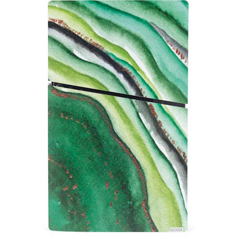 Kiwi Watercolor Geode PS5 Slim Digital Edition Console Skin