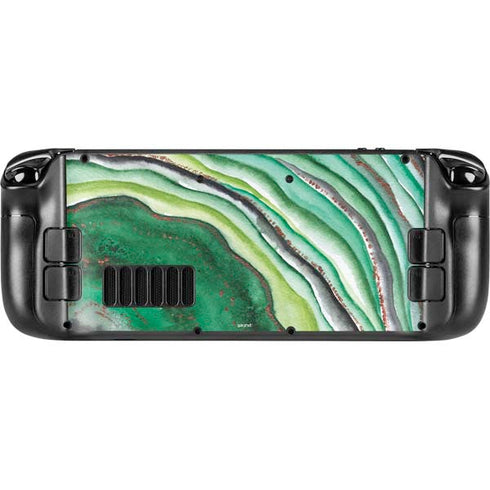 Kiwi Watercolor Geode Steam Deck Handheld Gaming Computer Skin