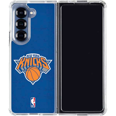 NBA New York Knicks Distressed Galaxy Z Fold7 Clear Case