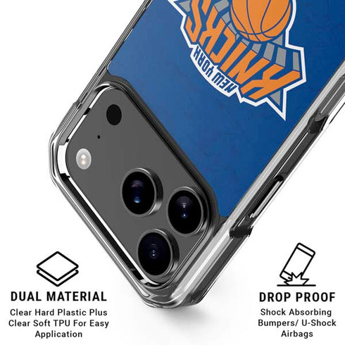 NBA New York Knicks Distressed iPhone 18 Pro Clear Case