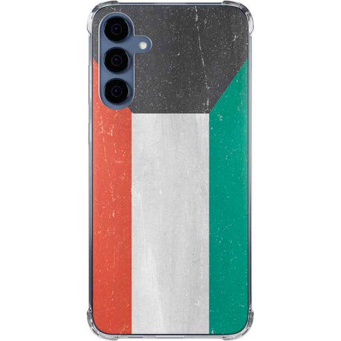 Kuwait Flag Distressed Galaxy A35 5G Clear Case