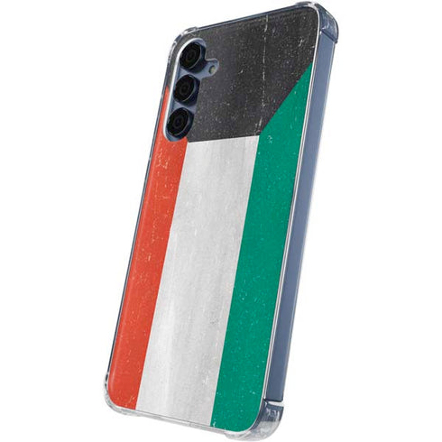 Kuwait Flag Distressed Galaxy A35 5G Clear Case