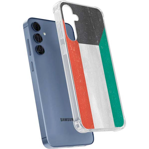 Kuwait Flag Distressed Galaxy A35 5G Clear Case