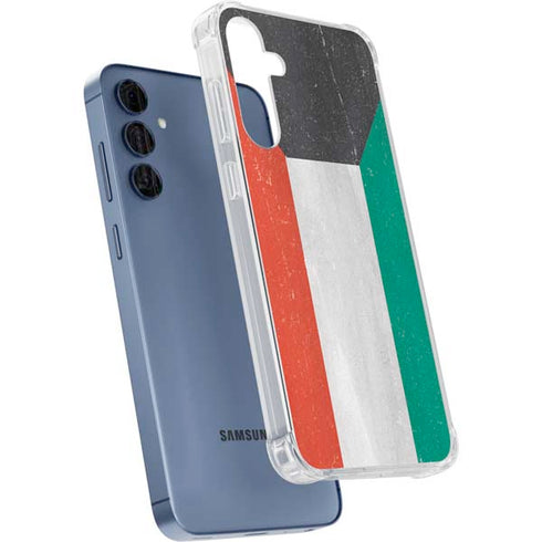 Kuwait Flag Distressed Galaxy A55 5G Clear Case