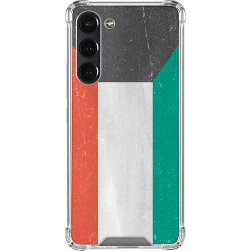 Kuwait Flag Distressed Galaxy S24 FE Clear Case