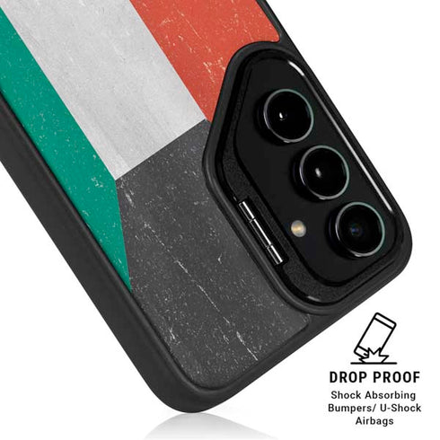Kuwait Flag Distressed Galaxy S24 FE Kickstand Case