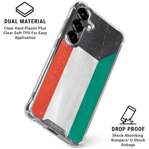 Kuwait Flag Distressed Galaxy S26 Clear Case