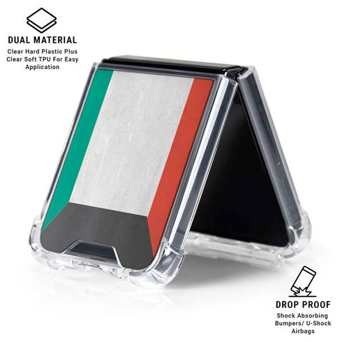 Kuwait Flag Distressed Galaxy Z Flip6 Clear Case