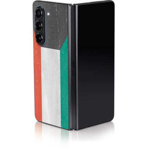 Kuwait Flag Distressed Galaxy Z Fold5 5G Skin
