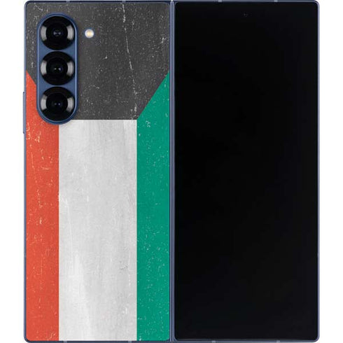 Kuwait Flag Distressed Galaxy Z Fold6 Skin