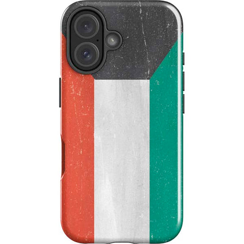 Kuwait Flag Distressed iPhone 16 Impact Case