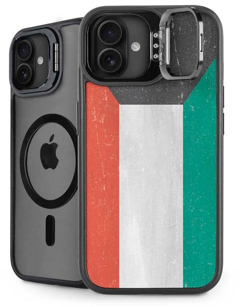 Kuwait Flag Distressed iPhone 16 Kickstand Case