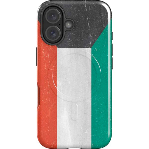 Kuwait Flag Distressed iPhone 16 Magsafe Impact Case