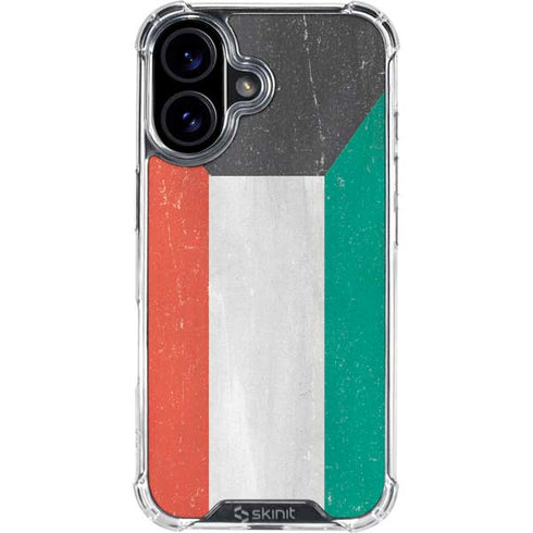 Kuwait Flag Distressed iPhone 16 Plus Clear Case
