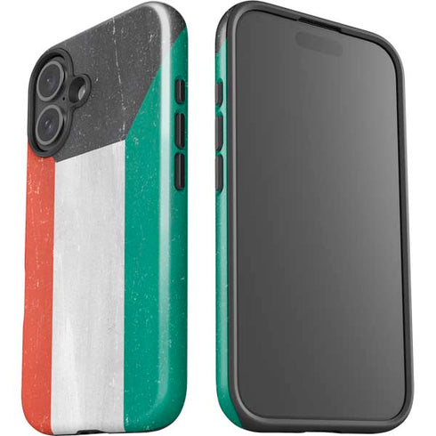 Kuwait Flag Distressed iPhone 16 Plus Impact Case