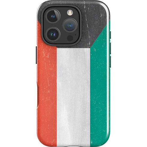 Kuwait Flag Distressed iPhone 16 Pro Impact Case