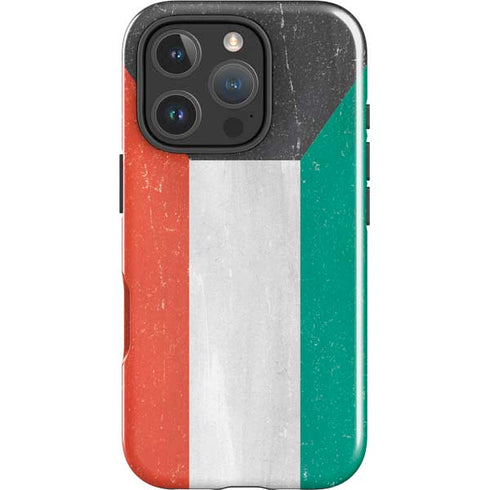 Kuwait Flag Distressed iPhone 16 Pro Max Impact Case