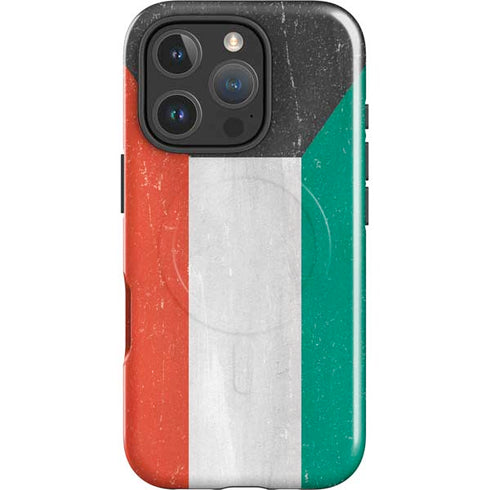 Kuwait Flag Distressed iPhone 16 Pro Max Magsafe Impact Case