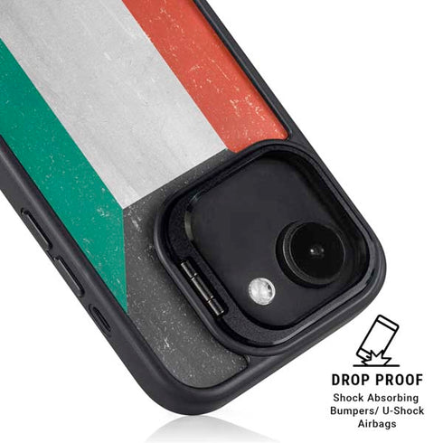 Kuwait Flag Distressed iPhone 16e Kickstand Case