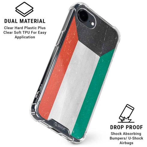 Kuwait Flag Distressed iPhone 16e Clear Case