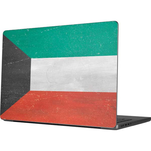 Kuwait Flag Distressed Apple MacBook Pro 14-inch Skin