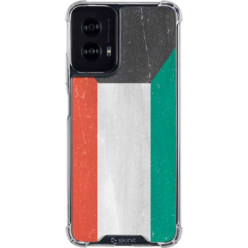 Kuwait Flag Distressed Moto G Power 5G (2024) Clear Case