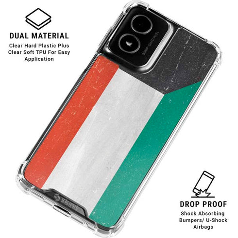 Kuwait Flag Distressed Moto G Power 5G (2024) Clear Case